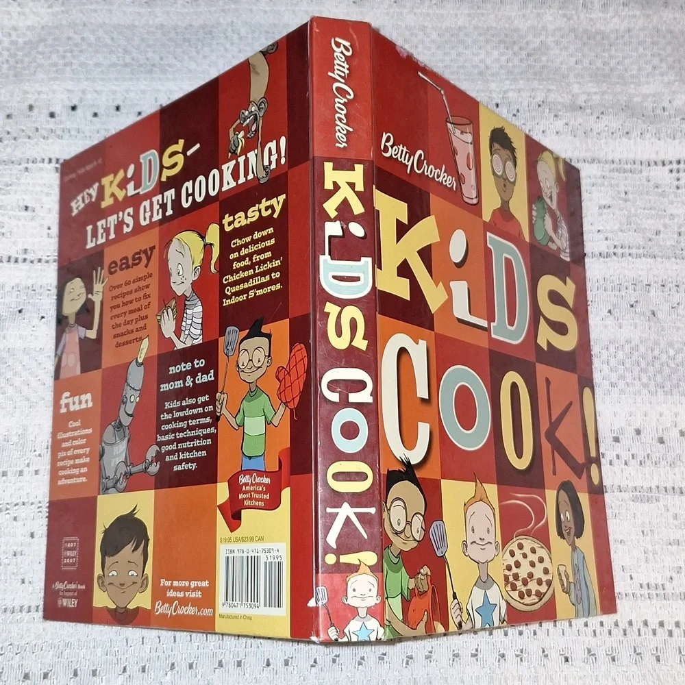 Kids Cook! Betty Crocker Spiral Bound Hardcover 2007 Recipes Techniques Age 8-12
